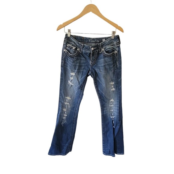 MISS ME  BOOT WOMEN'S JEANS SIZE 28 Thick‎ Stitch Low Rise - Picture 7 of 7